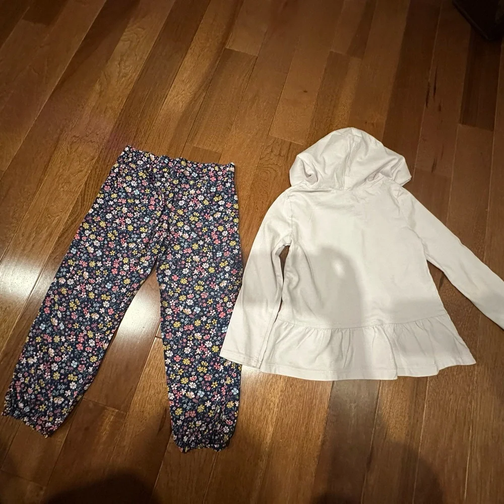Floral Pants and Deer Hoodie Set